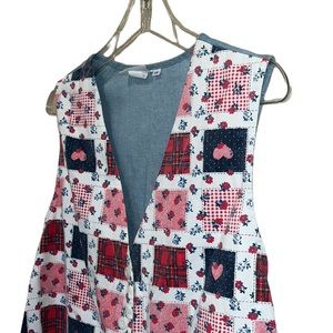 Vintage Printed Vest~Hearts|Flowers~1X~Victoria Jones